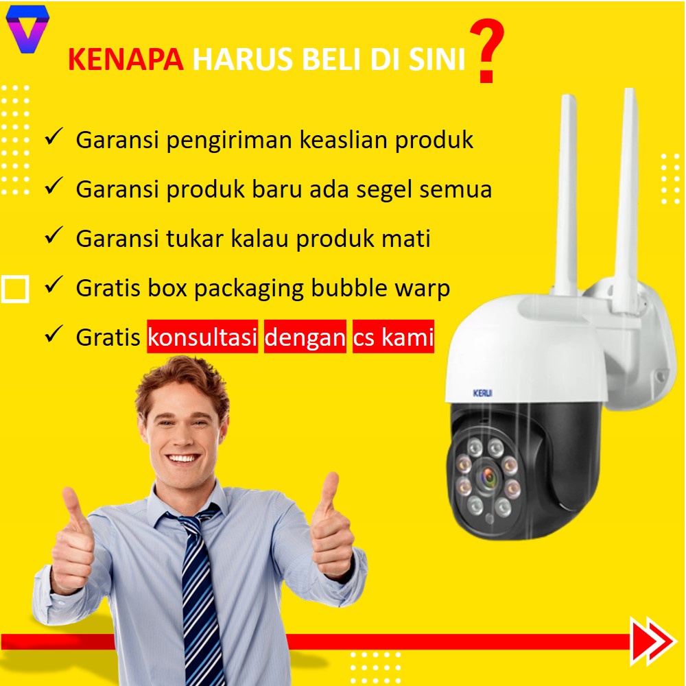 KAMERA CCTV OUTDOOR SAMBUNG WIFI WATERPROOF IP CAMERA WIRELESS PENGINTAI JARAK JAUH INDOR SAMBUNG KE HP JS177