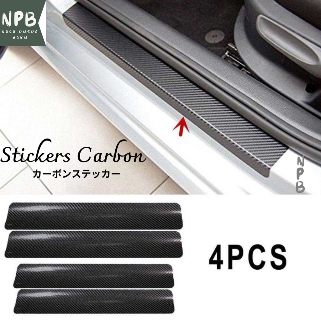 Universal Stiker Carbon Mobil Seal Protect Footstep - Stickers Carbon