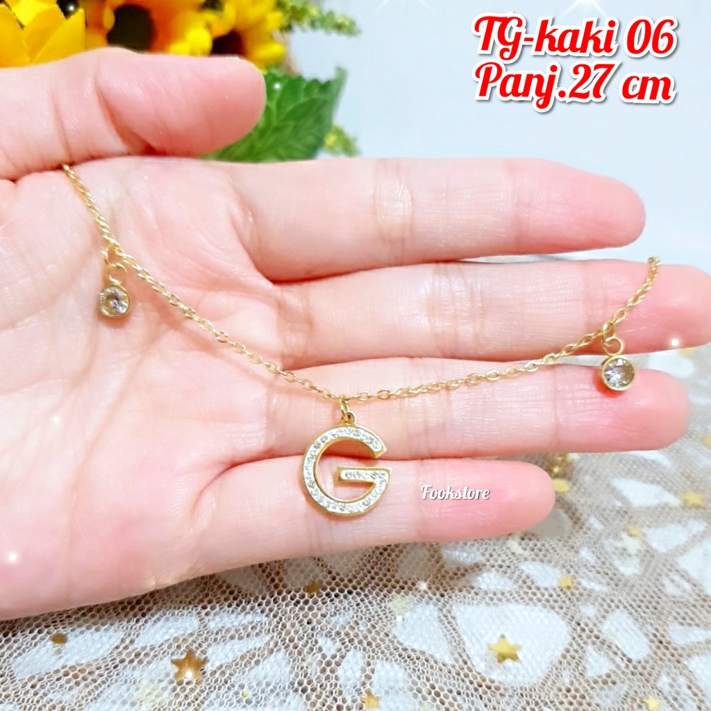 TITANIUM GELANG KAKI DEWASA MOTIF ANTI KARAT/G-KAKI 06