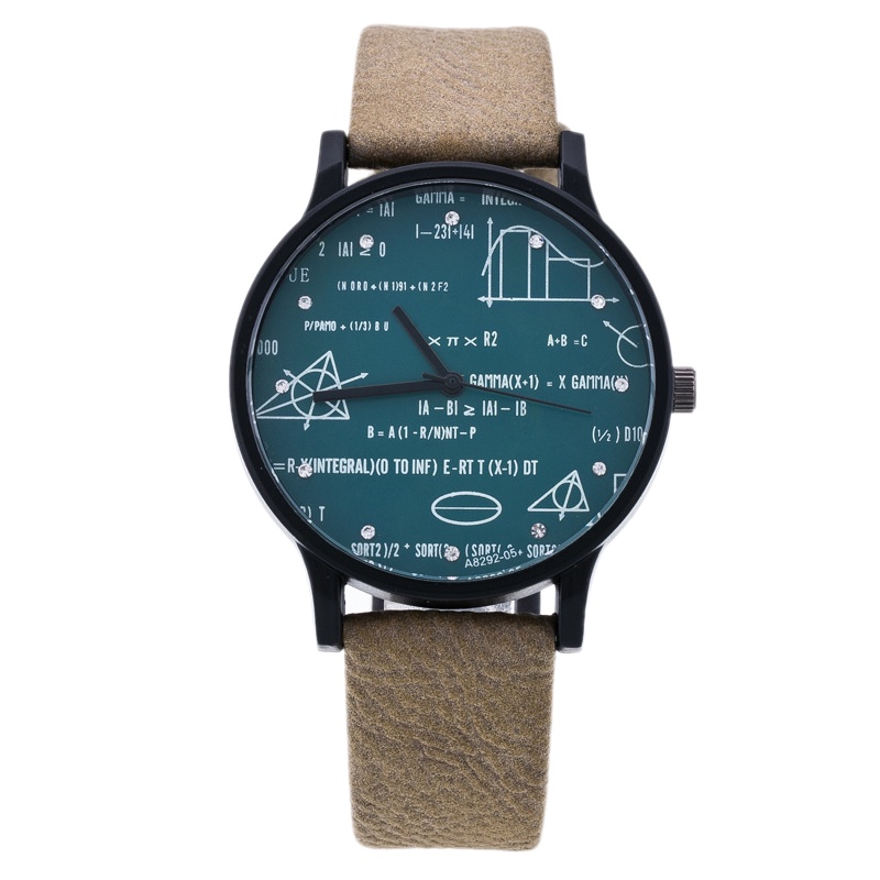 ✗Jam Tangan Mewah untuk Pria Wanita Matematika Fashion Kulit Jam Tangan Olahraga Watch Relogio Mascu