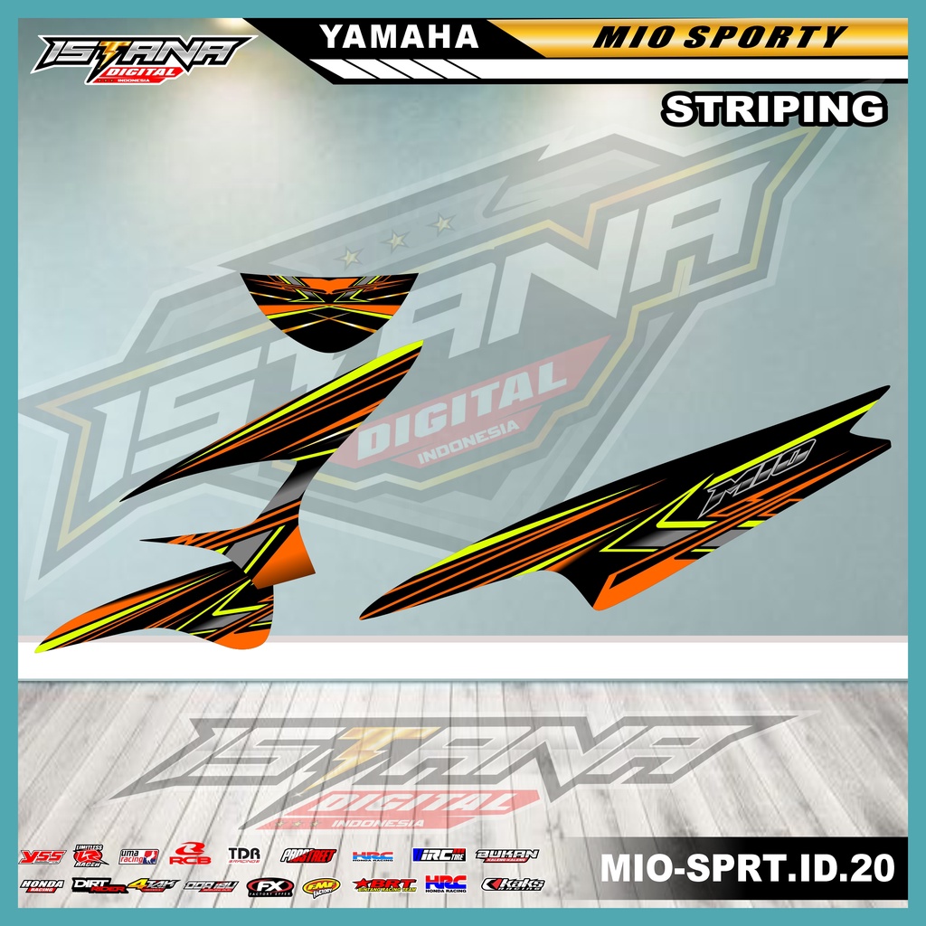 Sticker Striping Motor MIO SPORTY - Striping Variasi Motor MIO SPORTY Motif Racing - MIO-SPRT.ID.20