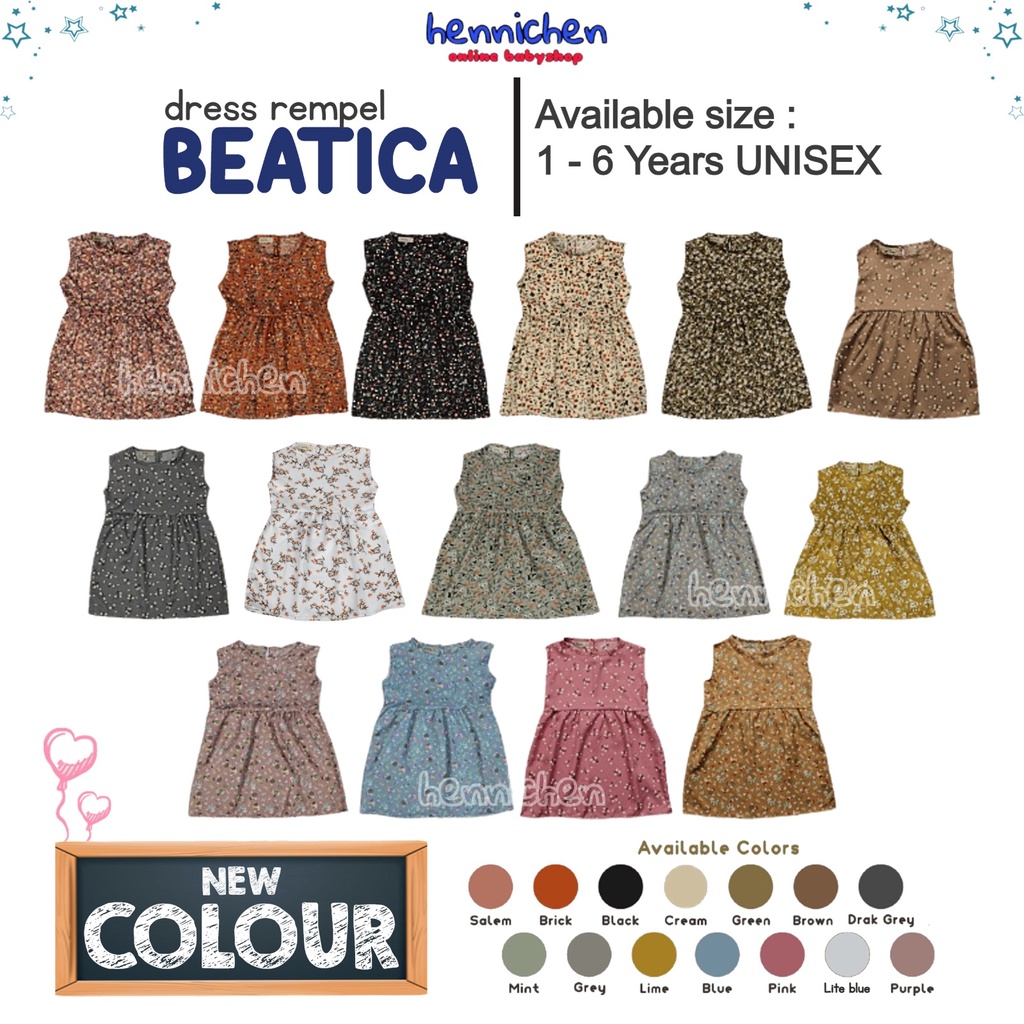 BEATICA DRESS ANAK REMPEL DRESS OBLONG ANAK PENDEK FASHION ANAK PEREMPUAN 1-3/ 5 TAHUN OVIKIDS