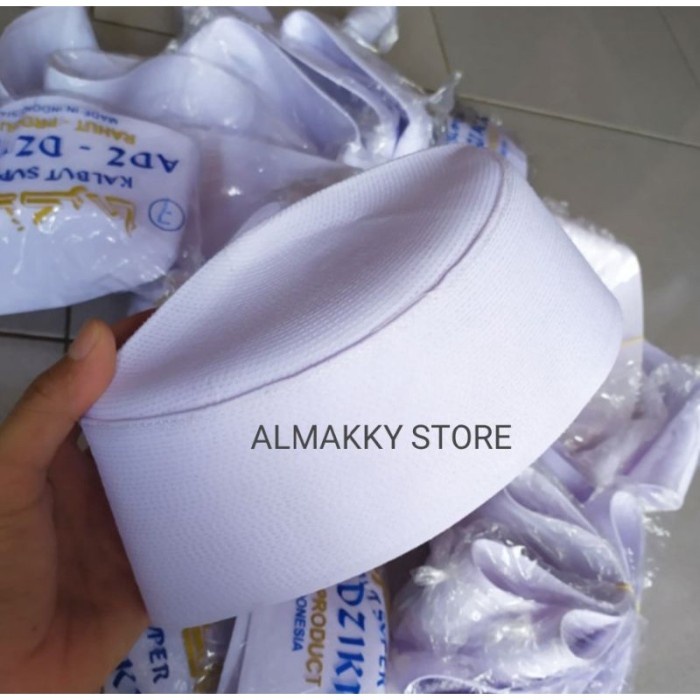 PROMO PECI PUTIH ADZ DZIKRO KOPIAH PUTIH POLOS AZ ZIKRA TOPI PECI HABIB - PUTIH, 1 MURAH TERLARIS TE