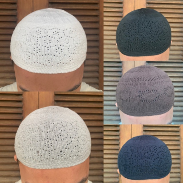 PROMO PECI RAJUT KATUN DEWASA POLOS TOPI KOPIAH MOTIF BAYI KOPIAH ANAK PUTIH - PUTII, DEWASA MURAH T