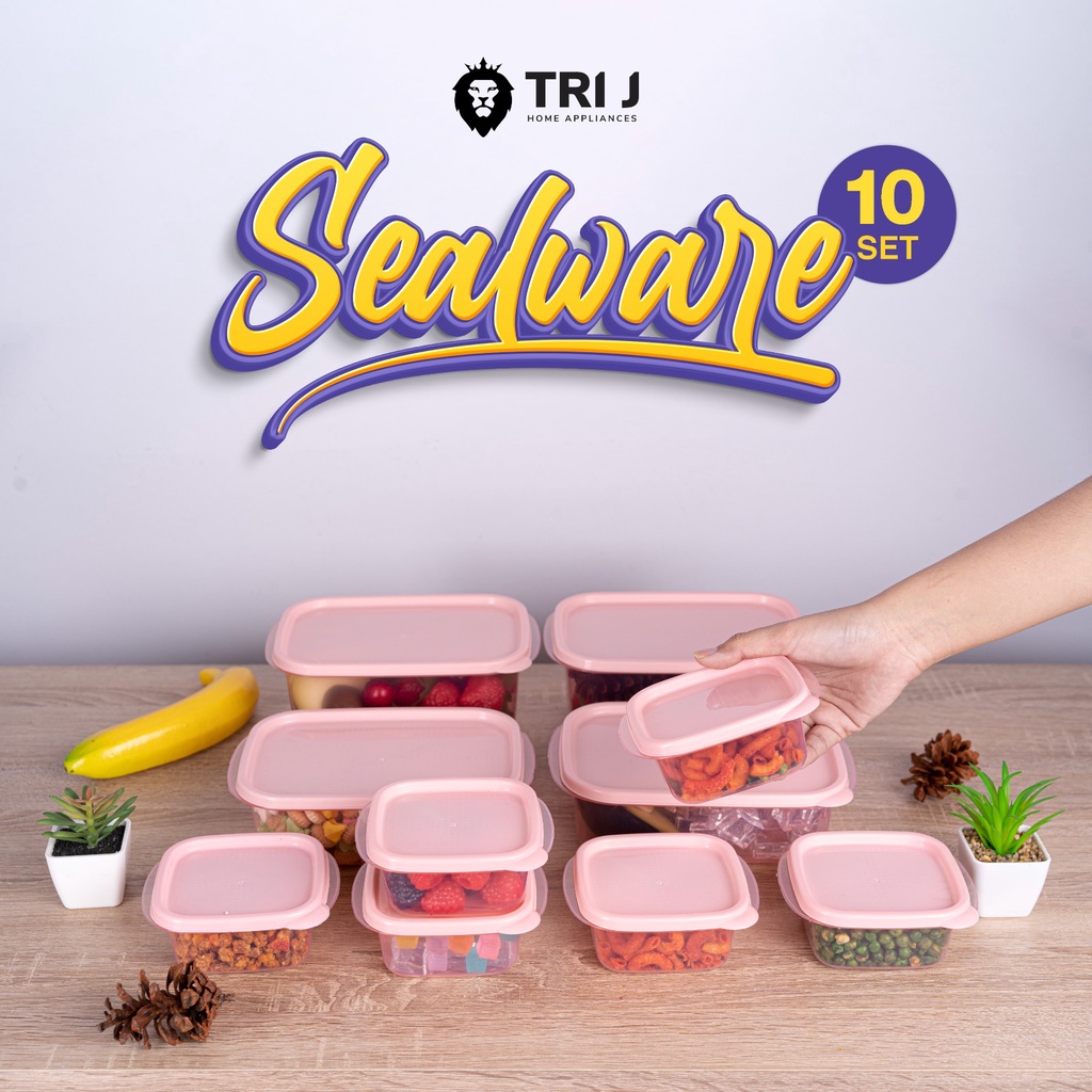 TOPLES SEALWARE TRI J WARNA SET ISI 10 PCS - TOPLES PLASTIK PENYIMPANAN MAKANAN JAJAN BPA FREE