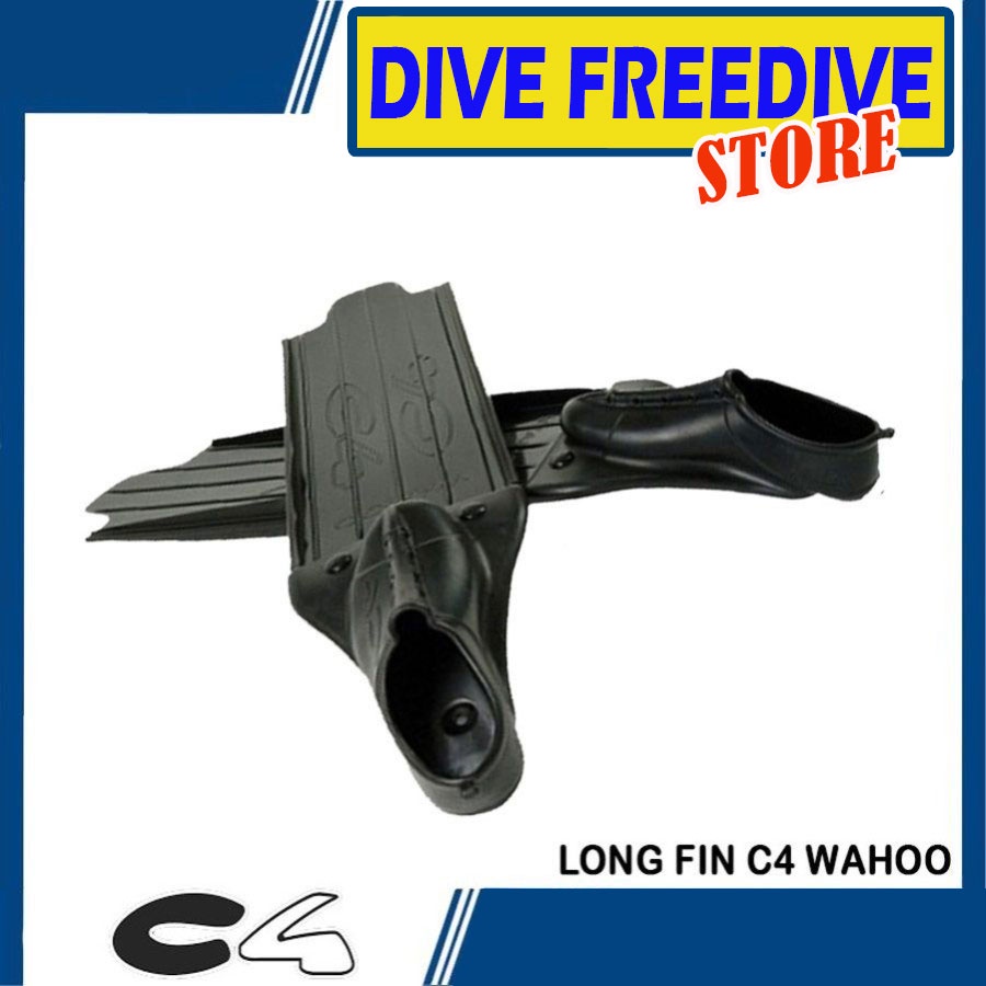 Long Fin C4 Wahoo B-Fins Kaki Katak Panjang Selam Freediving Spearfishing Freedive Spearo Dive