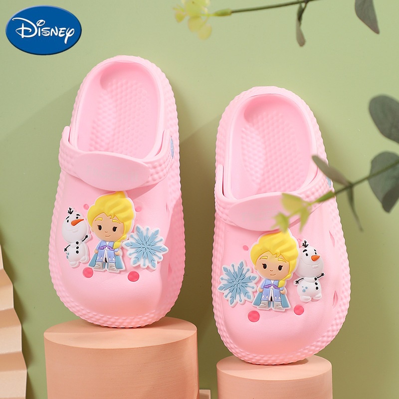 SANDAL ANAK PEREMPUAN SLOP CROCS CARTOON FROZEN ELSA DISNEY ANTI-SLIP 22035