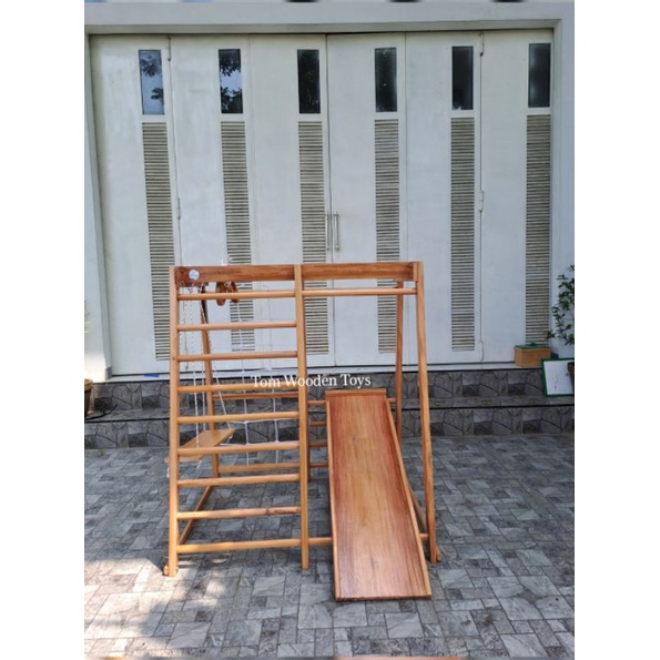 READY STOK tangga brakiasi mainan prosotan anak type A ukuran 1.4M-1,7m natural