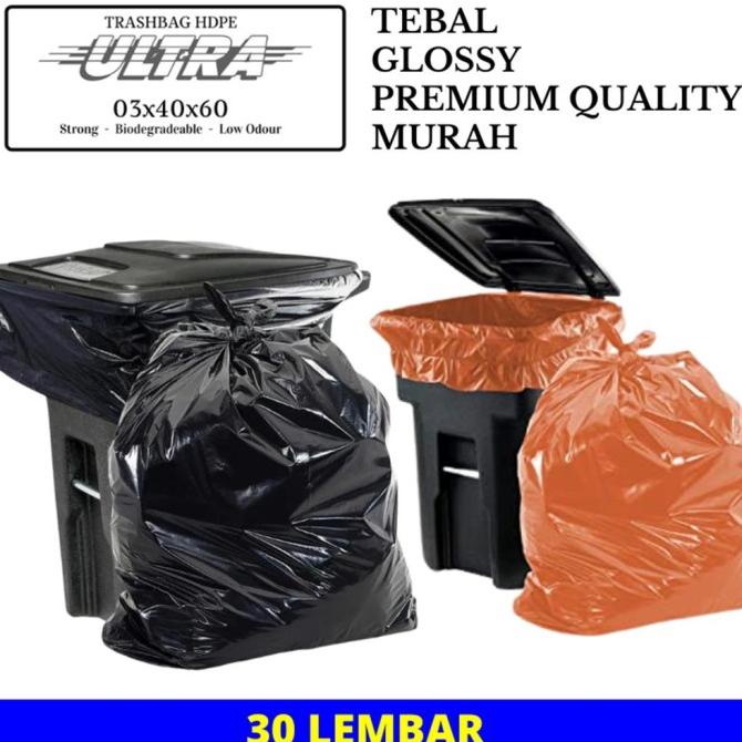 Kualitas terbaik] Plastik Kresek Sampah 40x60 Ultra / Trashbag Kantong Sampah - Hitam