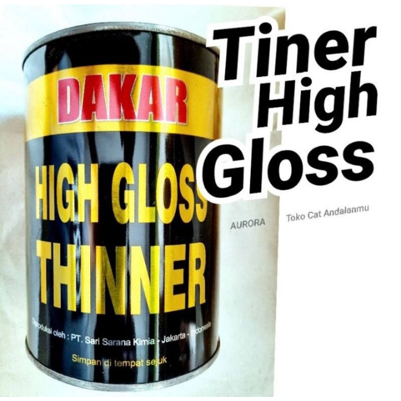 Tiner Dakar Hitam High Gloss Thinner PU 1Liter Kualitas Terbaik Cocok Untuk Pengencer Cat maupun Cle