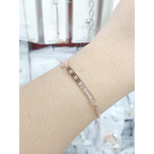 gelang serut ch*n*l  fashion titanium anti karat anti luntur