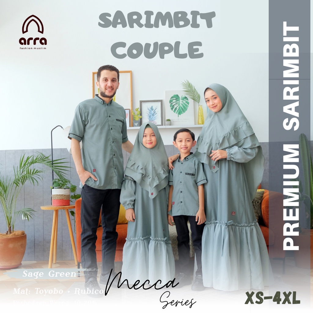 Arra Sarimbit Keluarga 2023 Lebaran Series Mecca Sage Green Baju Couple Keluarga Lebaran Jumbo LD 130 140 - Baju Lebaran 2023 Couple Keluarga - Gamis Couple Ibu Anak Perempuan - Baju Couple Pasangan Lebaran - Gamis Couple Keluarga Terbaru 2023 Lebaran