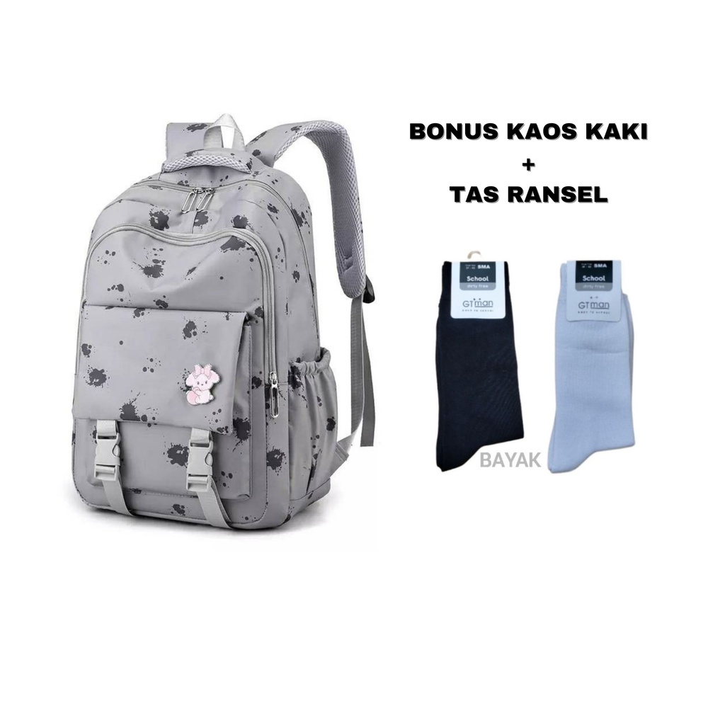 free kaos kaki - Tas Ransel Perempuan Untuk Sekolah Sd Smp Sma Korea tebaru (bisa bayar ditempat)