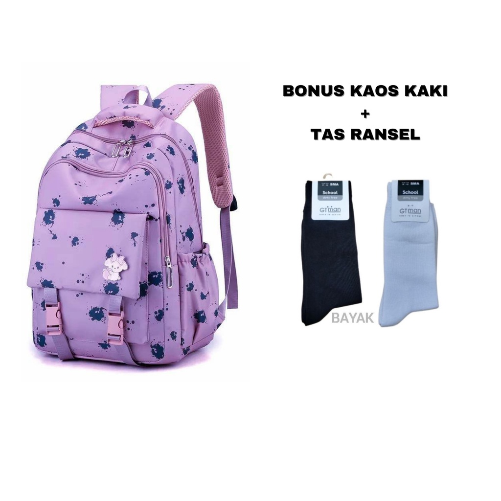 free kaos kaki - Tas Ransel Perempuan Untuk Sekolah Sd Smp Sma Korea tebaru (bisa bayar ditempat)