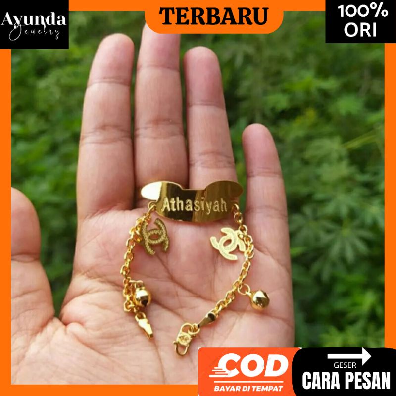 Gelang Nama Anak-Dewasa Titanium Custom nama Gelang titanium