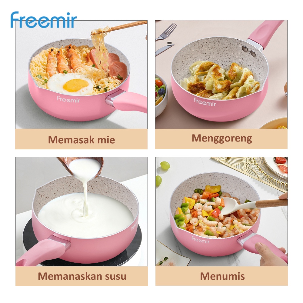 freemir Sakura Series Panci Rebus dan Wajan Penggorengan 16 cm Single Bottom