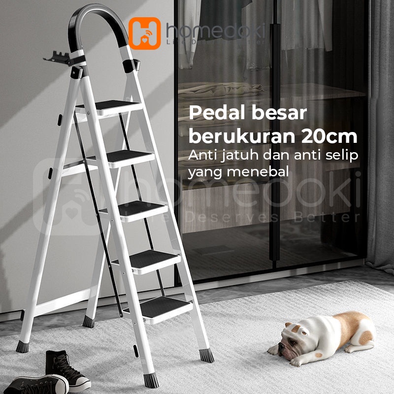 Tangga Rumah Lipat Tangga Besi Lipat 3/4 Step Household Steel Ladder/ Tangga Lipat Aluminium 4 Step Premium Ladder