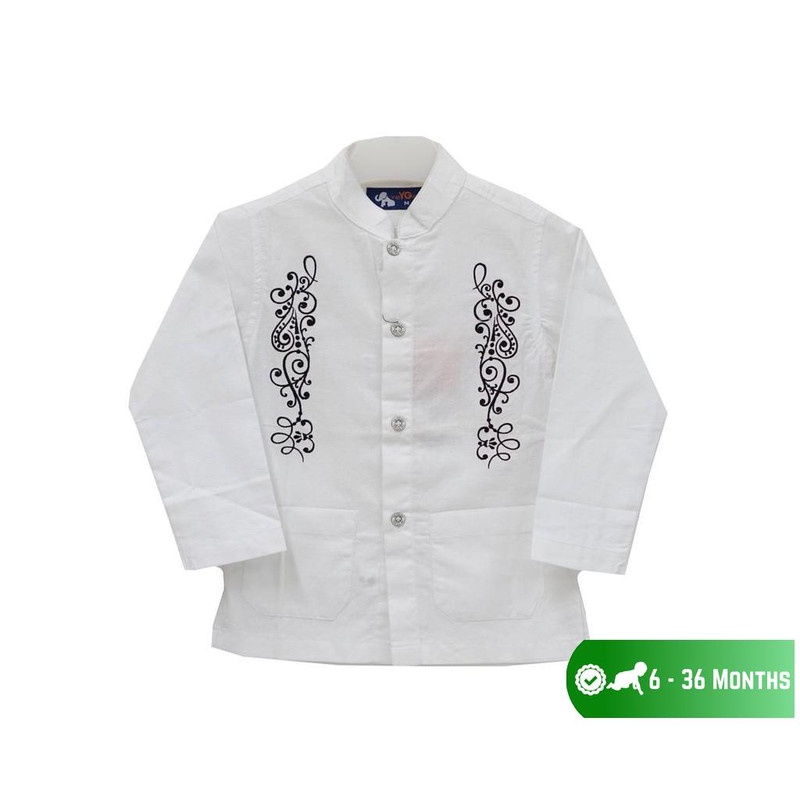 Yege Kemeja Koko Anak Kecil Putih Hitam