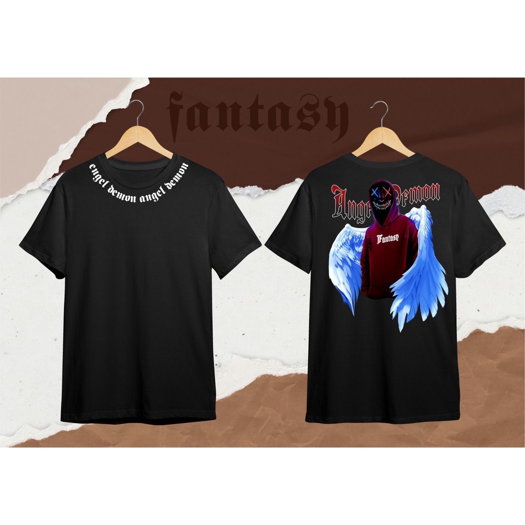 Kaos murah Kaos distro murah baju  distro pria t-shirt murah combed30s UNIQ HACKER ANGEL