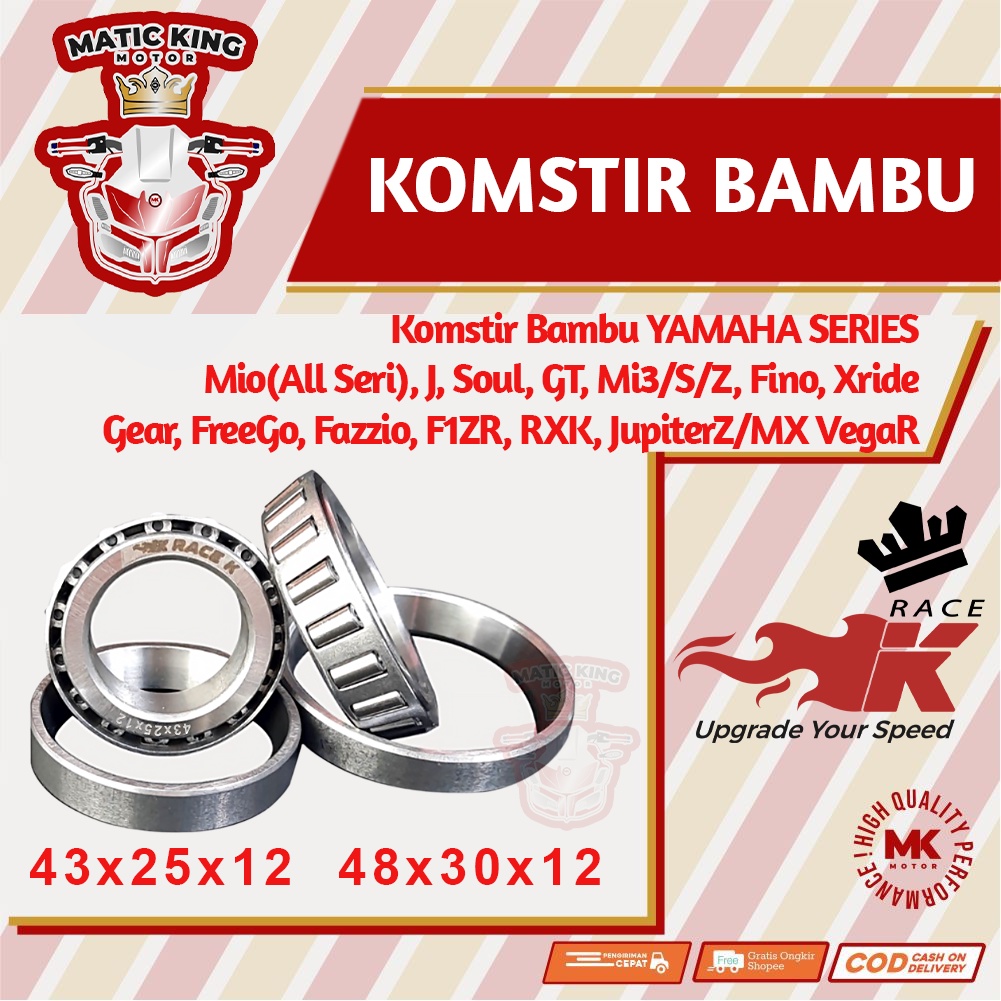 Komstir comstir Racing Bambu Yamaha Mio Sporty Smile M3 J Soul GT Fino X Ride Gear Freego RX King F1ZR Jup Z MX Vega New Race K Premium