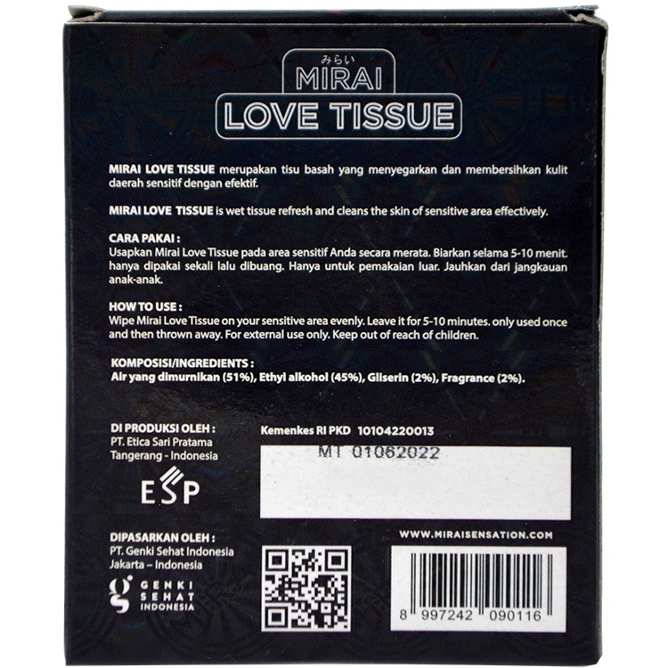 Mirai Love Tissue 3 Sachet