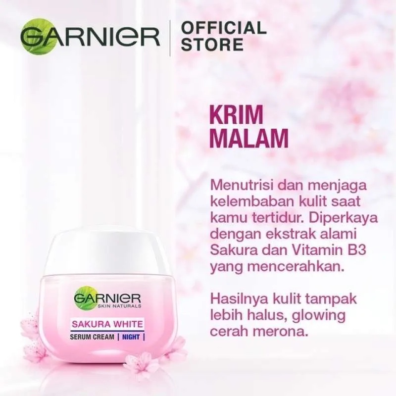 GARNIER Sakura White Pinkish Glow Sleeping Mask Night Cream - 50ml