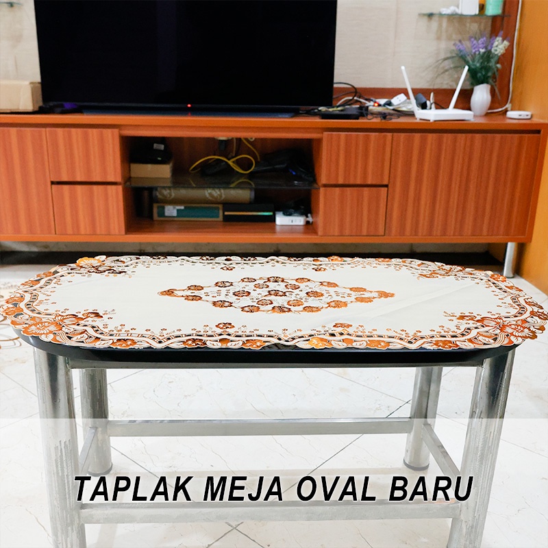 Taplak Meja Tamu Oval Ukuran 40cmx83cm Bahan PVC - D2-T