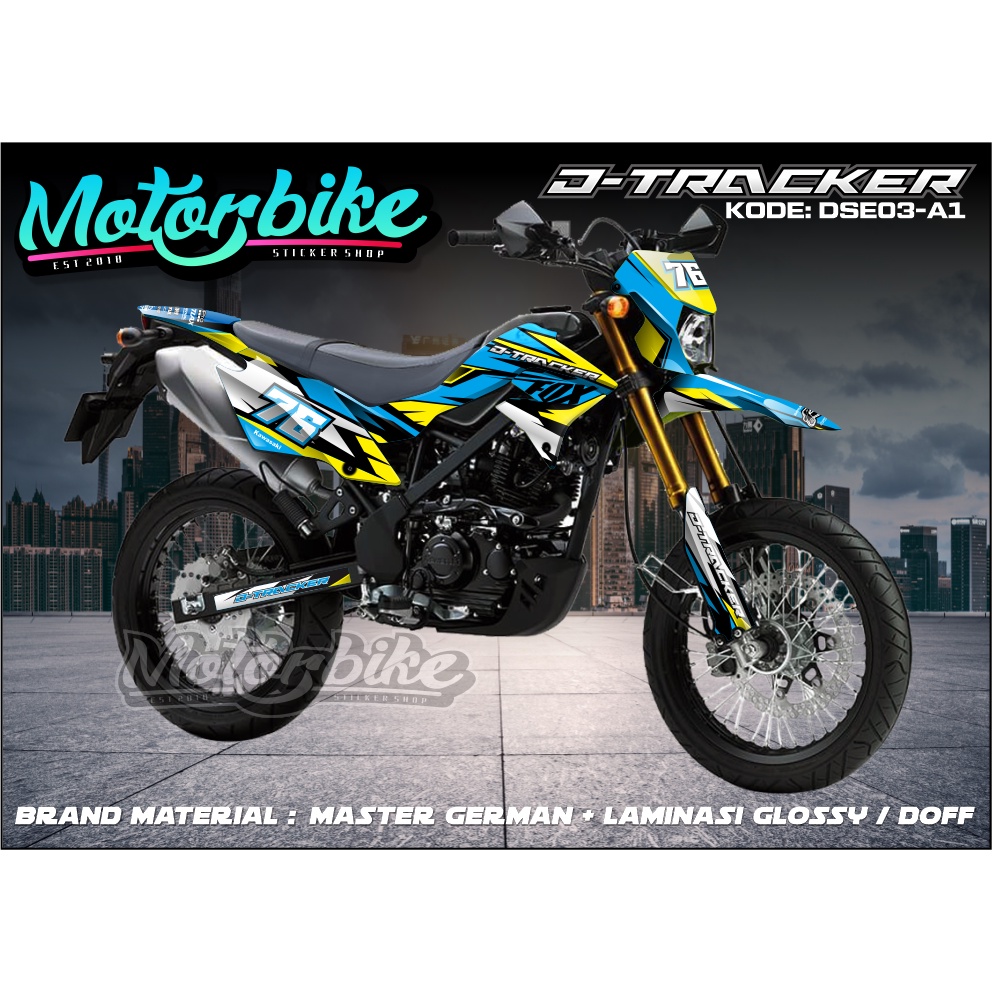 Sticker Decal KLX Dtracker Biru_Decal Dtracker 150 SE Fullbody
