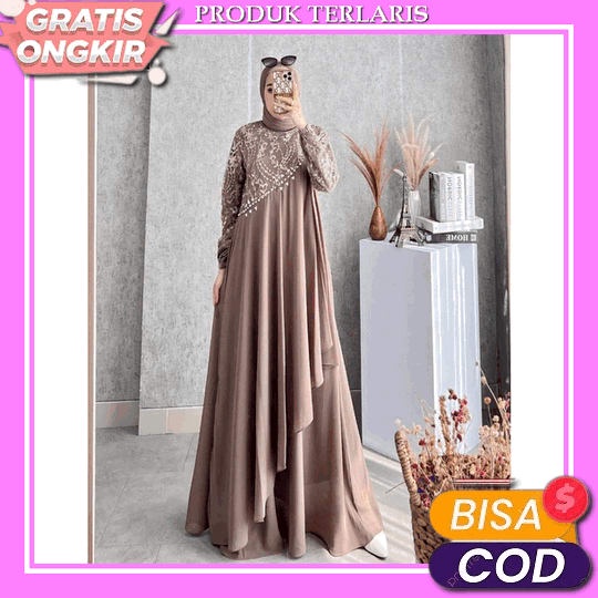 Baju Dress Gamis Muslim Wanita Jumbo Ld120 Ld130 Dress Muslim Polos Gamis Crinkle Airflow Lebaran 20