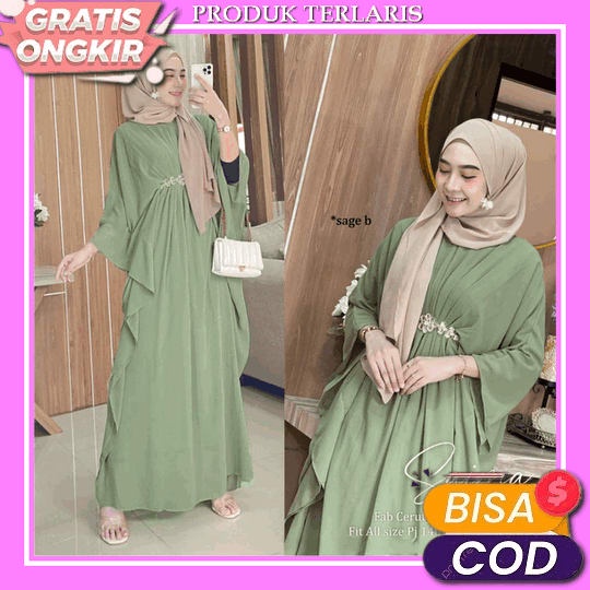 Gamis Terbaru 2023 Lebaran Wanita Import Remaja Jumbo Korean Style Drees Perempuan Burkat Kekinian T