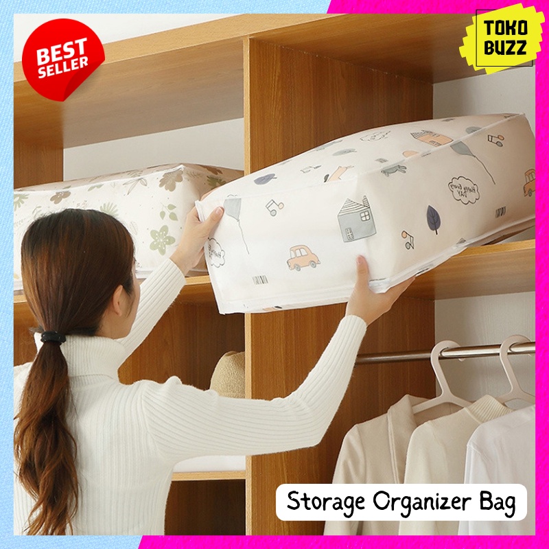 Tempat Penyimpanan Baju / Tempat Selimut / Organizer Storage Bag Kotak Box 60x40 cm