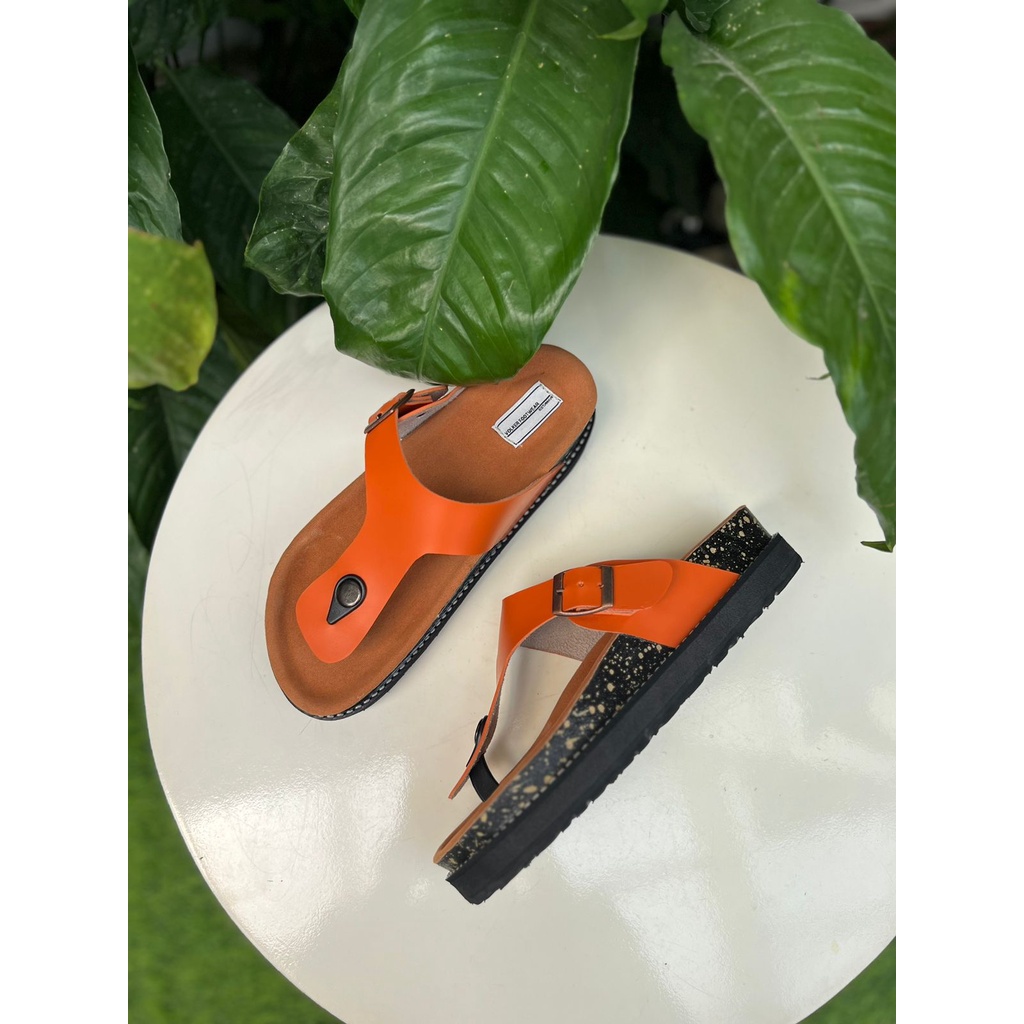 Sandal kasual pria/wanita volkerfootwear shaka orange