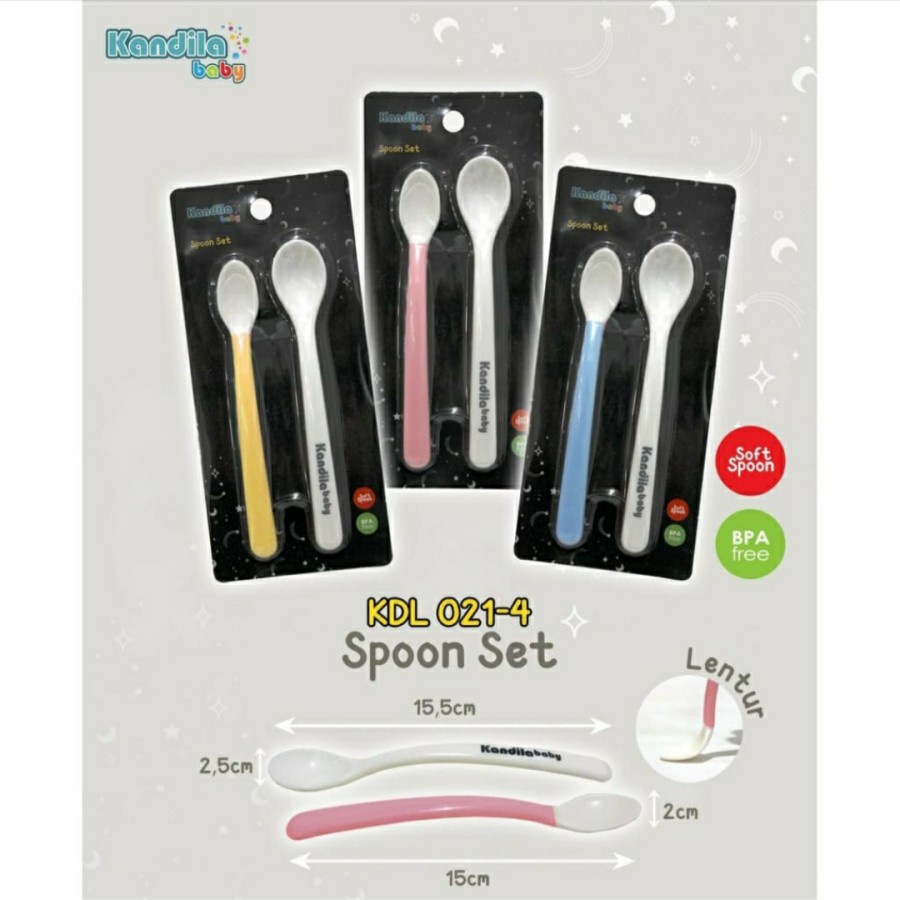 Kandila Baby Hard &amp; Soft Spoon Set KDL021-4 / Sendok Makan Bayi