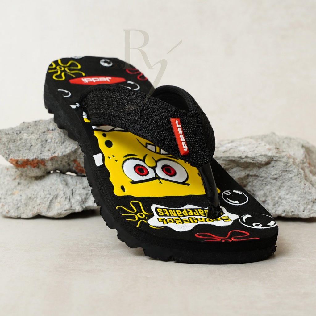 JEDDI [SI - BOB] Sandal Japit Anak Cowok Kartun Sandal Motif Karakter Sendal Flip Flop Anak Laki-laki