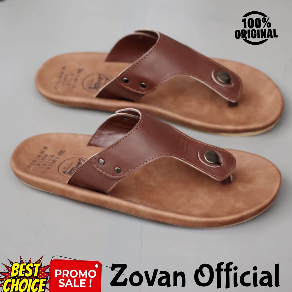 Sandal Jepit Pria Kulit Casual Original Keren Nyaman Murah Ringan Flip Slip Slide Enoz Weloz