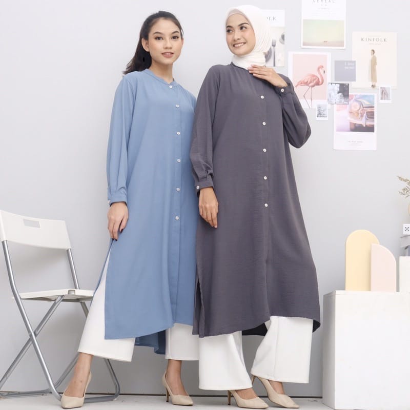 Tunik Amanda Bahan Cringkle Crinkle Airflow Premium Model Terbaru 2023