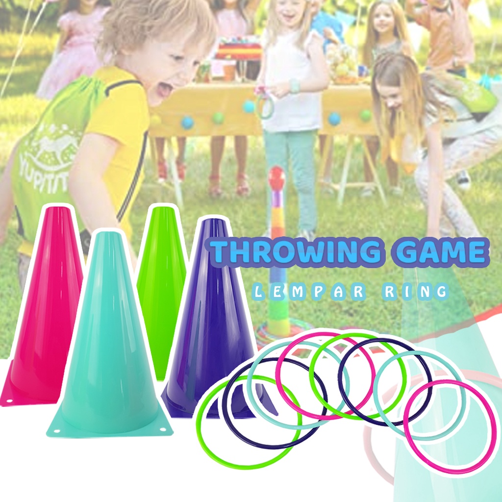 Mainan Anak Edukasi Cone Ring / Ring Throwing Game / Mainan Lempar Ring / Mainan Lempar Gelang YG25