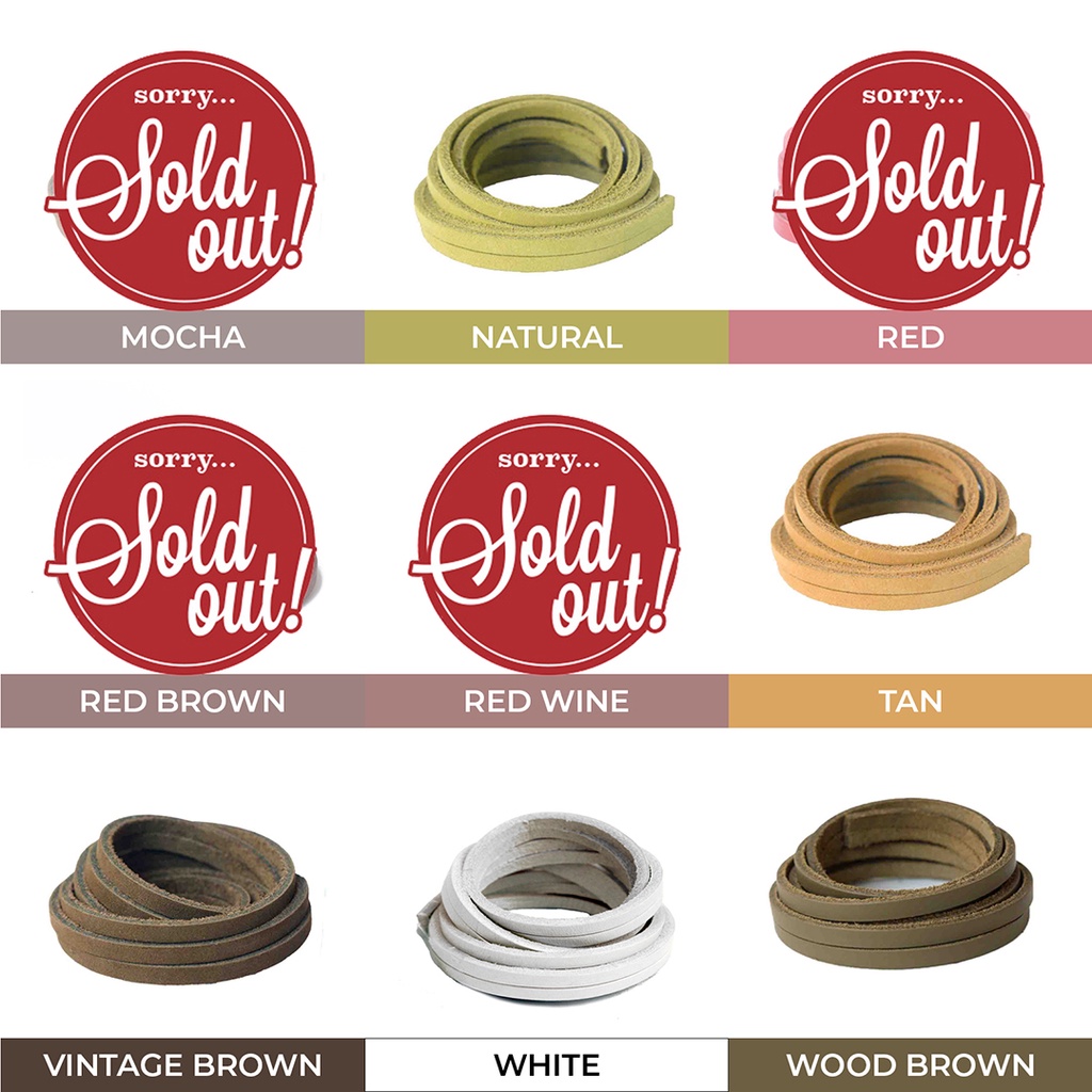 Tali Kulit 120cm Variasi Warna untuk Sepatu Boots (Leather Shoelaces)