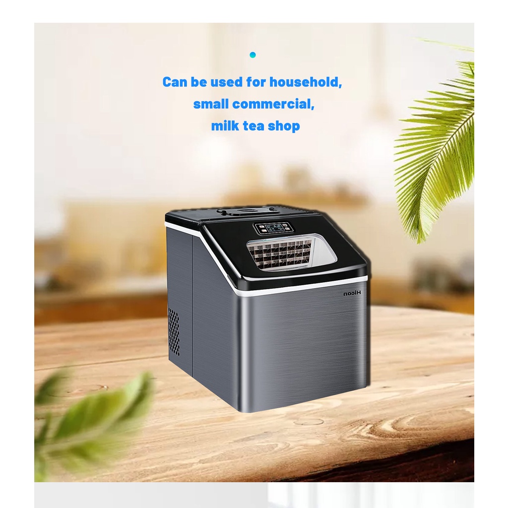 ⭐Large capacity+Garansi⭐Hicon Ice Maker Mesin Es Cube Pembuat Es Batu 25kg/30kg per hari Rumah Cafe Kanto MMY