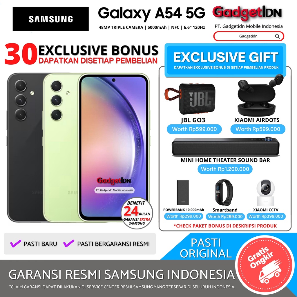 SAMSUNG GALAXY A54 5G NFC 8/256GB GARANSI RESMI SAMSUNG