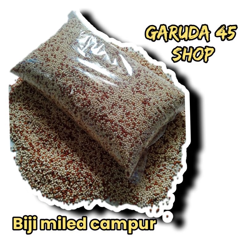 biji miled putih dan miled merah  makanan perkutut love bird derkuku 1kg