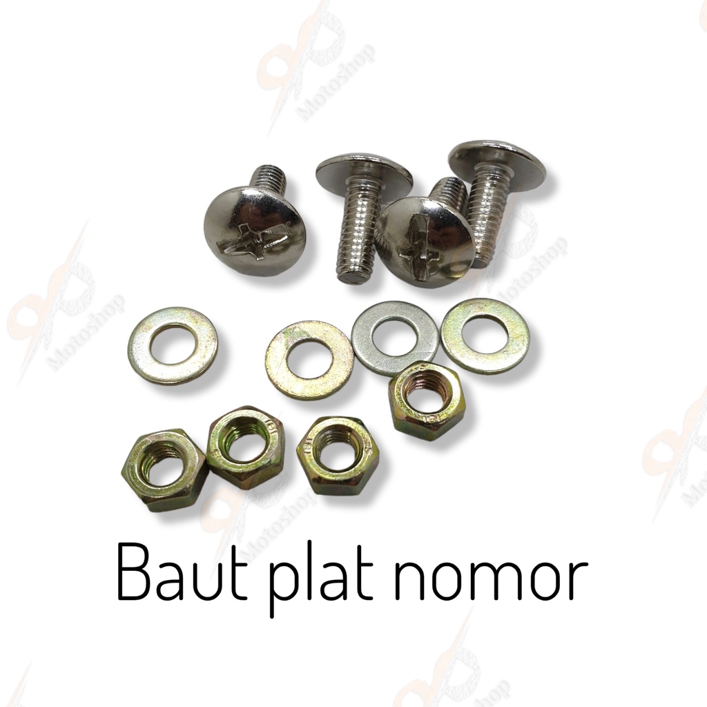 Baut Ring Mur Baut Plat Nomor Motor Isi 4pcs Universal Semua Motor Mobil 1 set