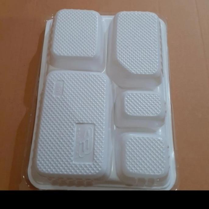 @@@@] box plastik nasi bento sekat 5 | tempat nasi bekal sekali pake