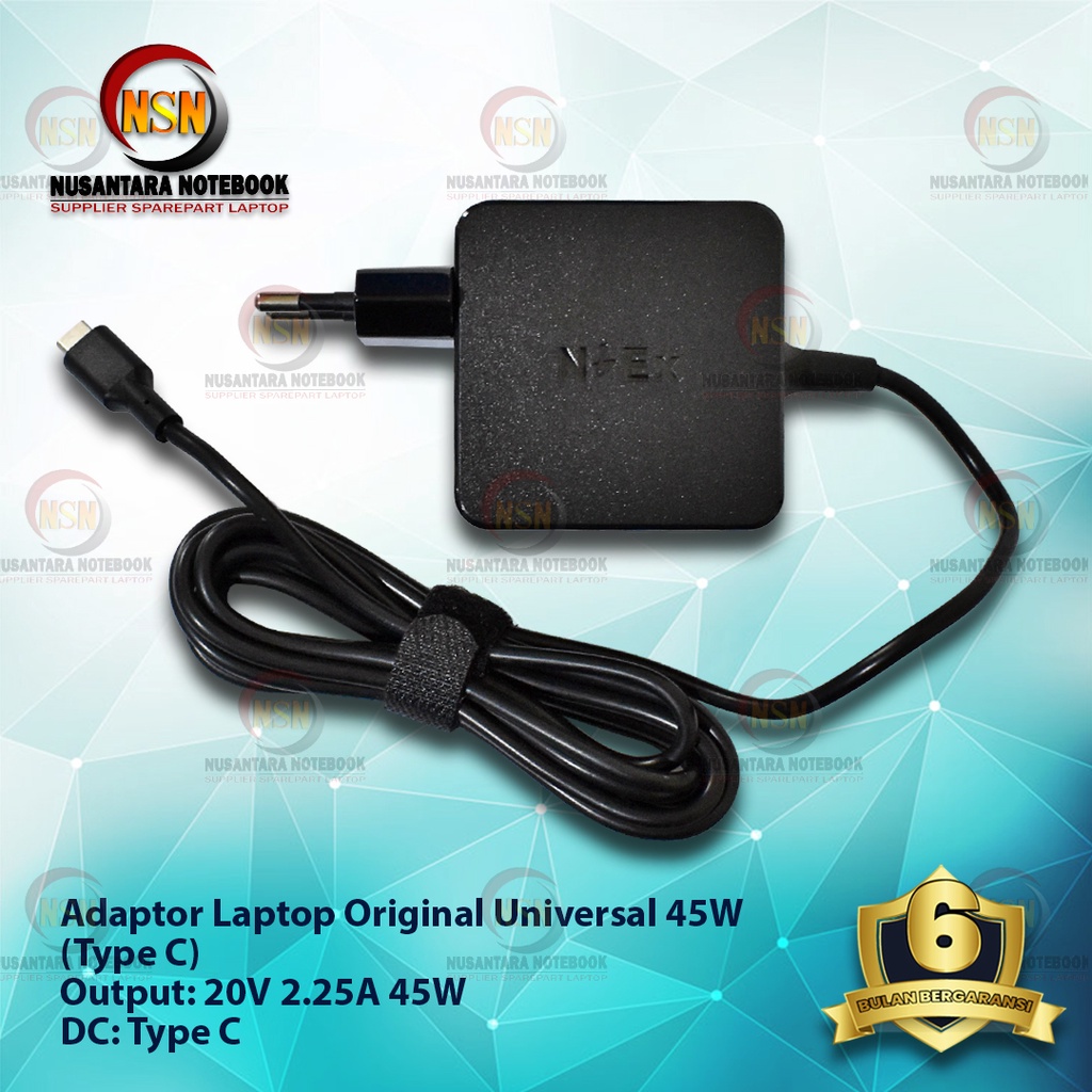 Adaptor Charger Universal Original NBEX 20V - 2.25A USB TYPE-C Auto Detect