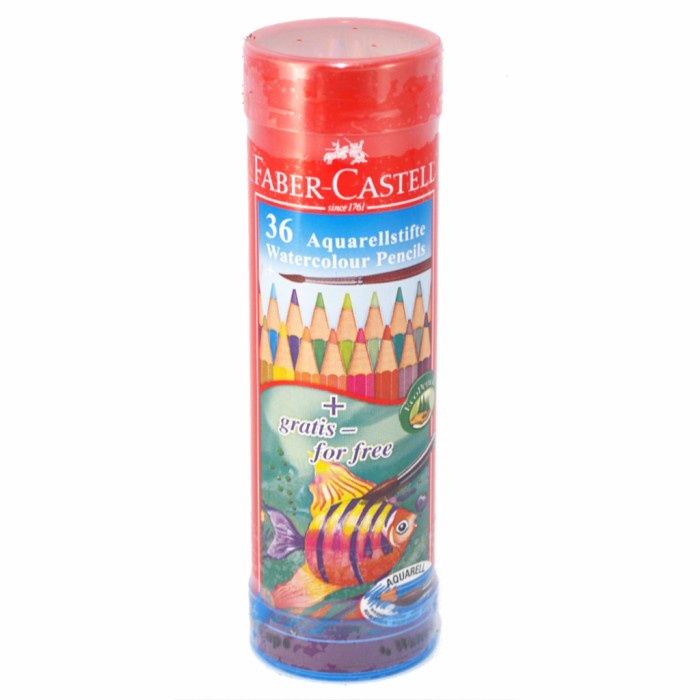 

Terlaris Pensil Warna Faber Castell 36 Watercolour Kaleng Bulat (Round Tin)