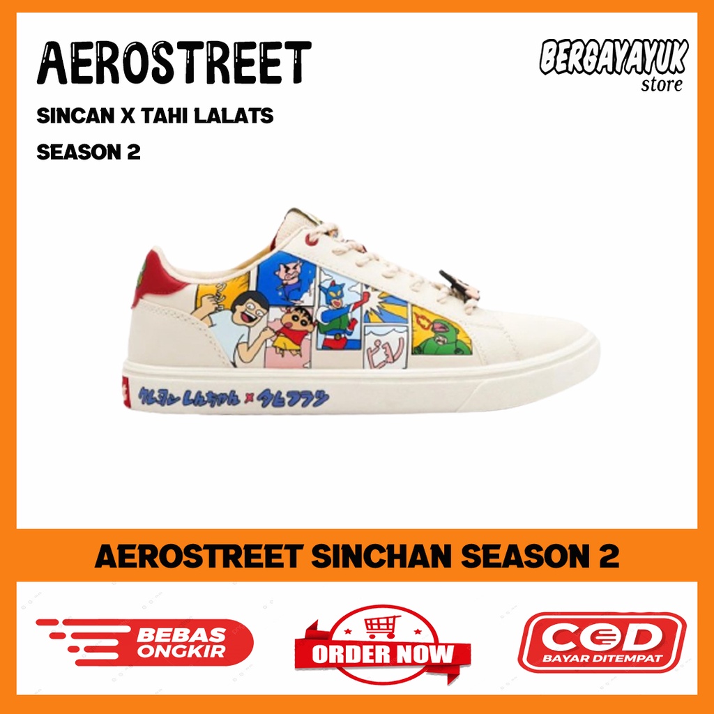Sepatu Aerostreet Shincan Season 2 / Aerostreet KitKat / Aerostreet x Khong Guan / Aerostreet Doodle