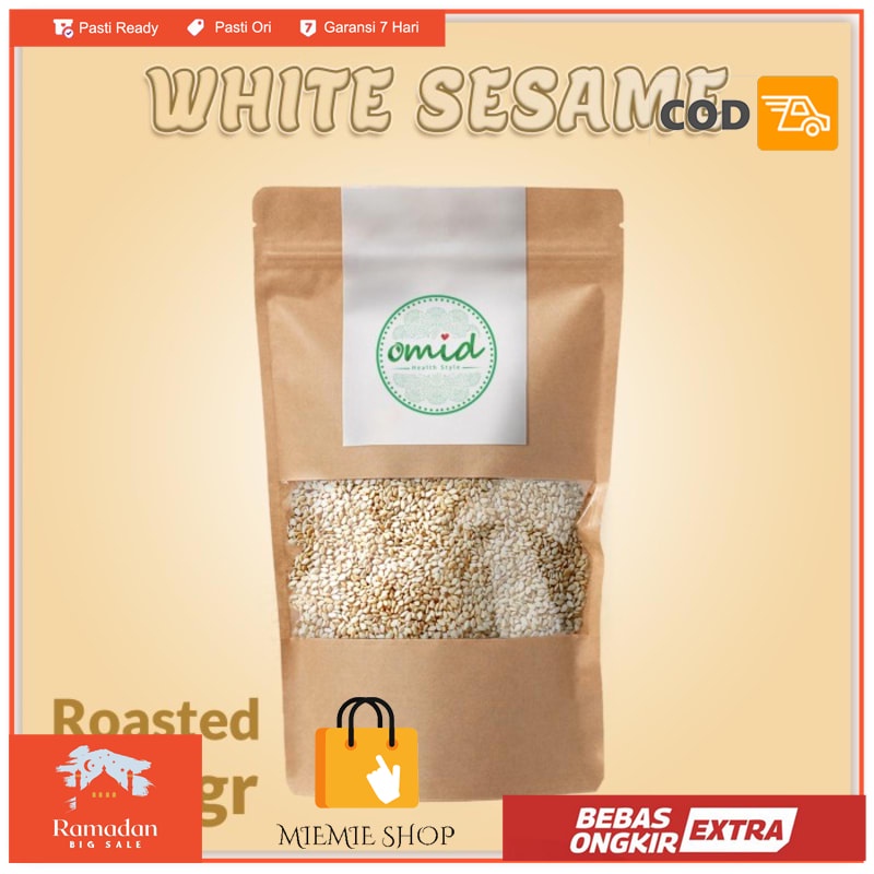 

Organic White Roasted Sesame Seeds Biji Wijen Putih Panggang 250gr - 250gr seeds