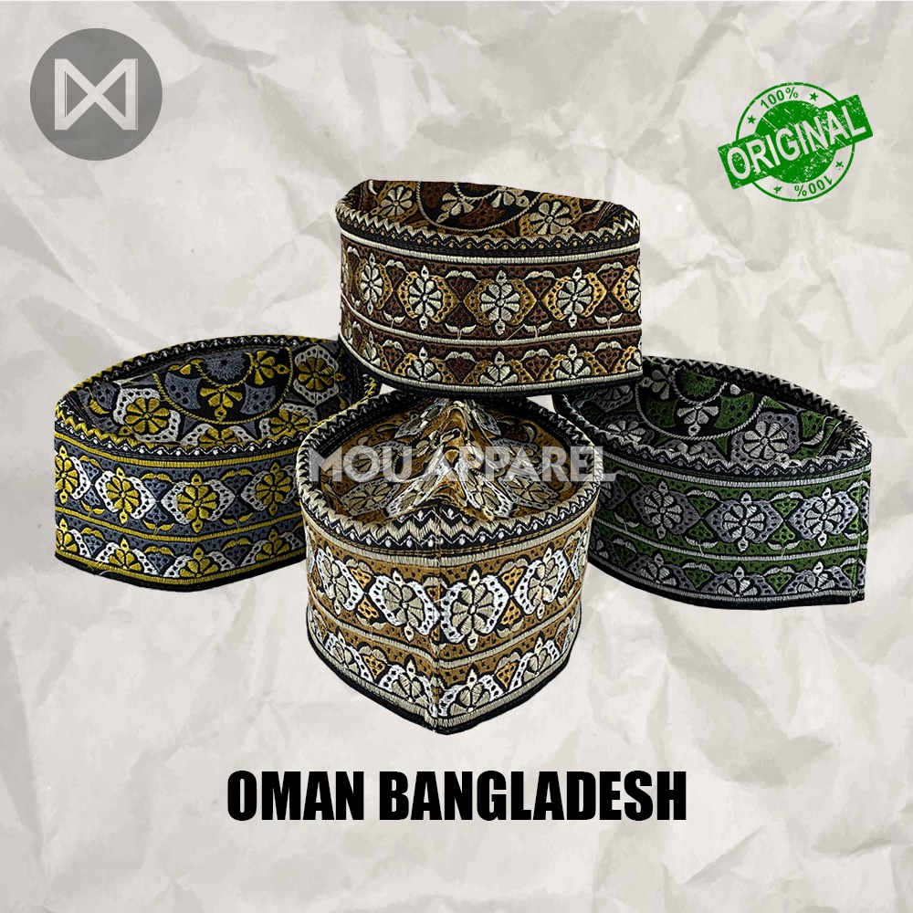 Peci Oman Bangladesh Kopiah Haji Sholat Banglades Santri Pria Pesantren Temboro Kopyah Shalat Laki Dewasa Anak Jumbo Motif Bordir Hitam Putih Kopeah Habib Syekh Bulat Tinggi Madinah Al Asas Assyarif Malaysia Madinah Assagofah Terompah Turki Mesir NU Ori