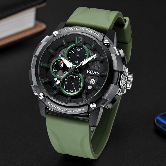 BIDEN JAM TANGAN PRIA CHRONOGRAPH TAHAN AIR QUARTZ TOP BISNIS KASUAL