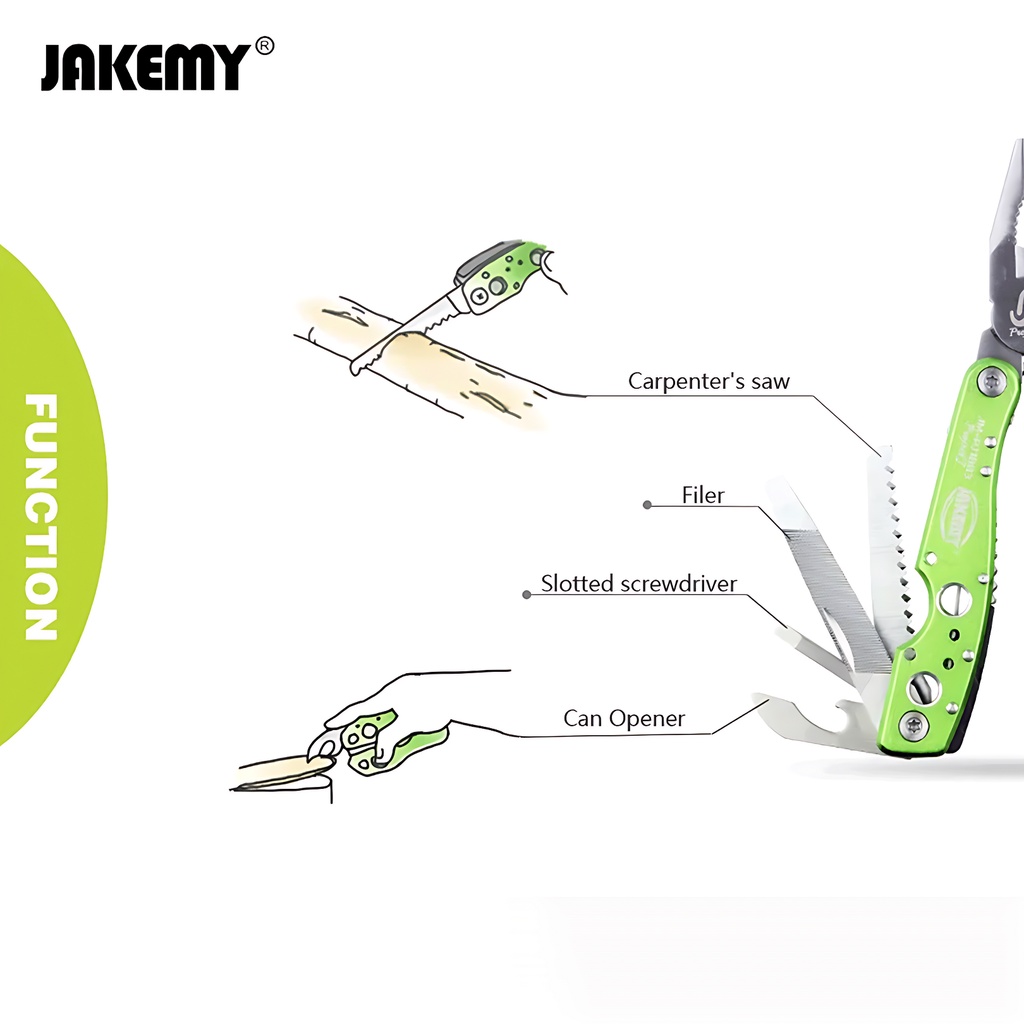 Jakemy Tang Kombinasi Buka Tutup Botol  Multiguna Outdoor Folding Pliers JM-PJ1003